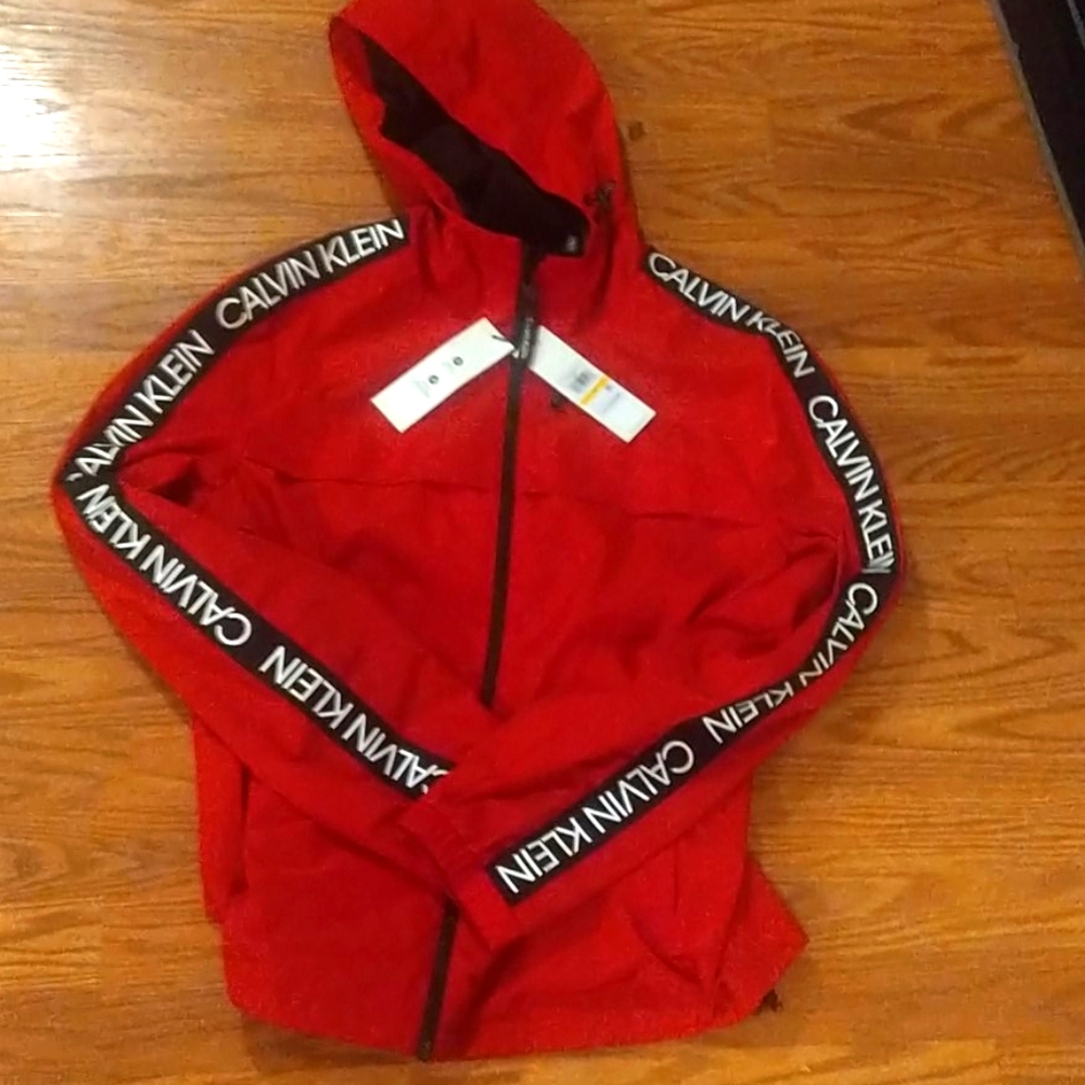 New W/Tags Calvin Klein windbreaker jacket (red)